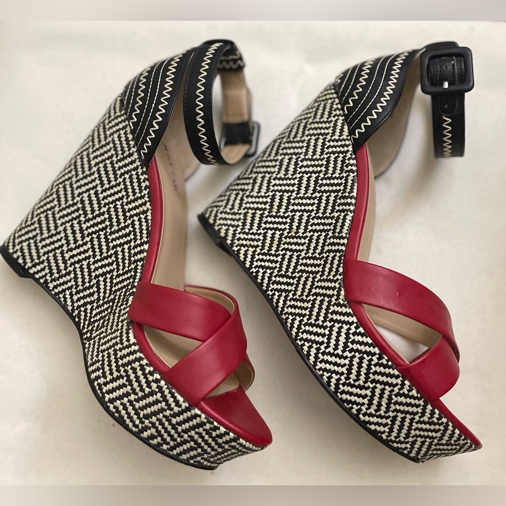 Just Fab Unique Wedge Ankle Sandal S 7.5 M - Picture 2 of 7